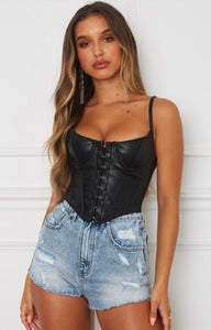 Sofia Faux Leather Corset