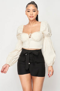 Taylor Puff Sleeve Cropped Top