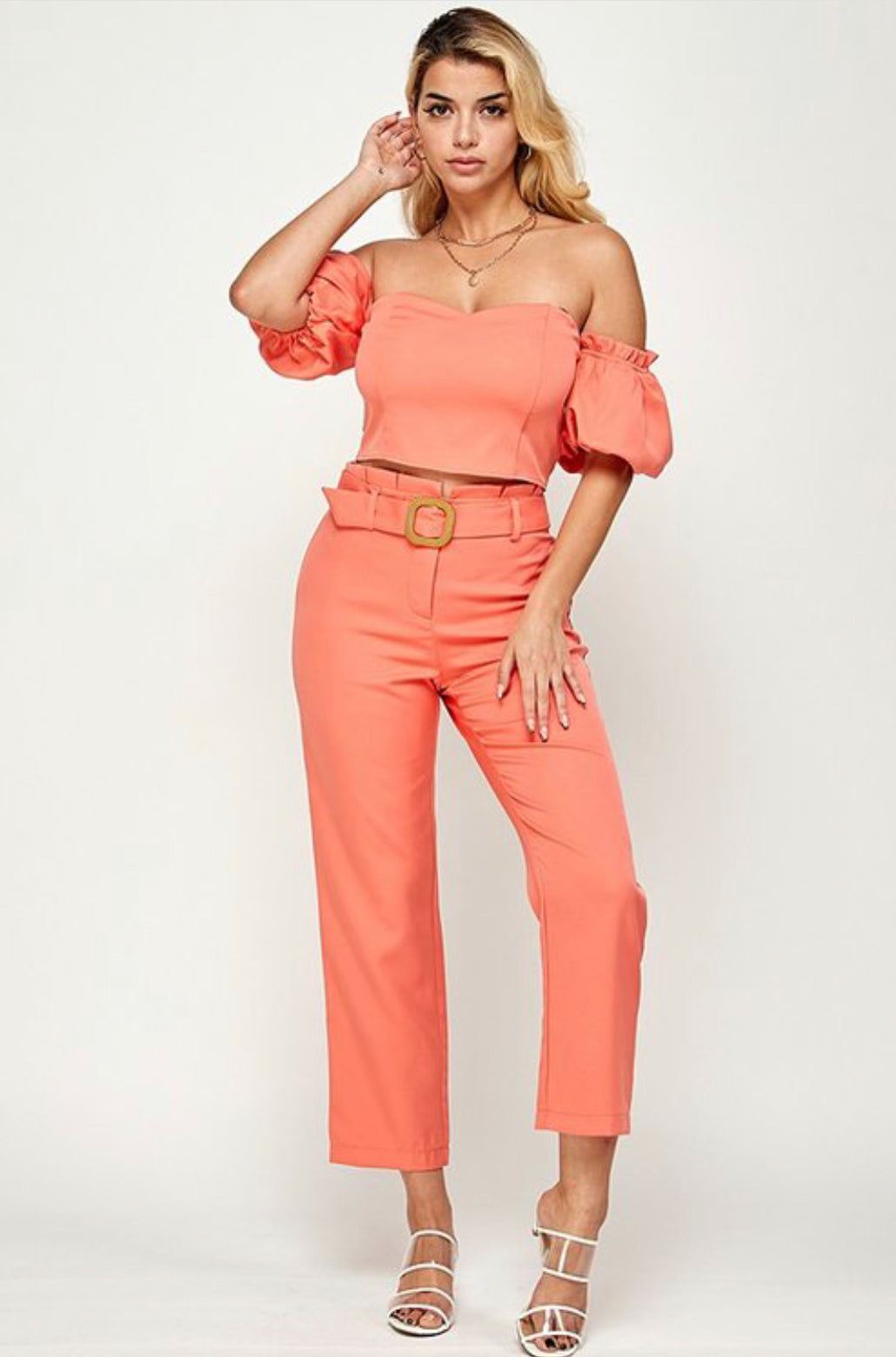 Bella Off Shoulder Top with Long Pants Set