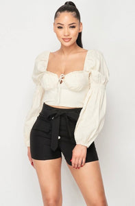 Taylor Puff Sleeve Cropped Top