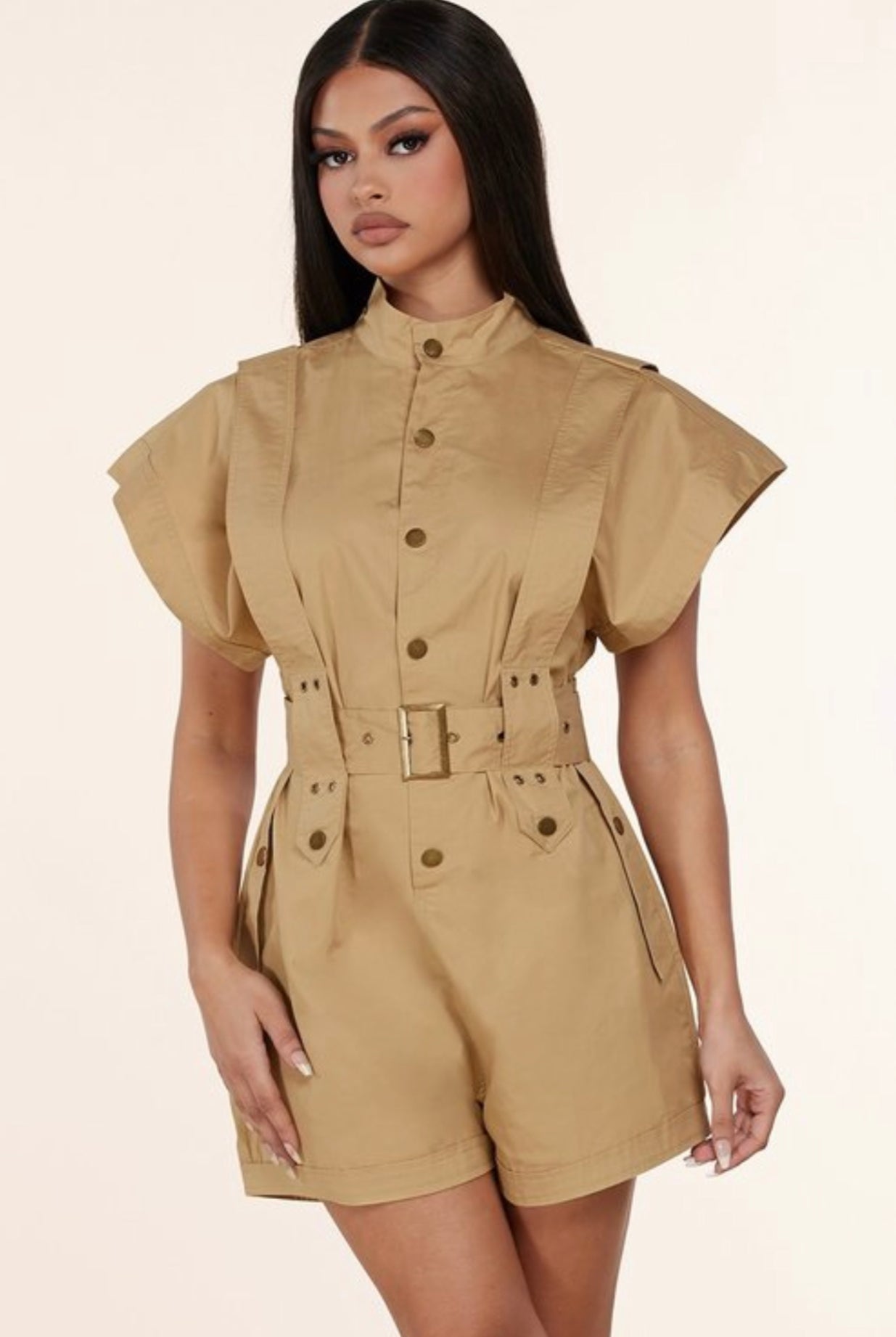 Jessie Khaki Romper