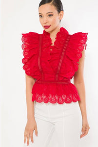 Valentina Crotchet Ruffle Top