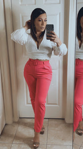 Babe Matching Buckle Belted Trousers